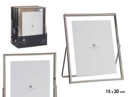 GIFTDECOR Cadre photo en métal argenté 15x20cm