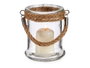 GIFTDECOR Porte-bougie Cristal et Corde Petit