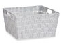 KIPIT Cesta en tissu conique rectangulaire avec poignées, Blanco