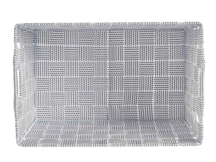 KIPIT Cesta en tissu conique rectangulaire avec poignées, Blanco