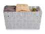 KIPIT Cesta en tissu conique rectangulaire avec poignées, Blanco