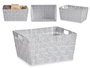 KIPIT Cesta en tissu conique rectangulaire avec poignées, Blanco