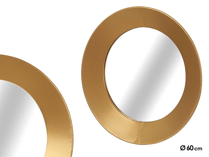 Giftdecor Miroir Rond Doré 60 cm avec Cadre en Métal et Verre Giftdecor Miroir Rond Doré 60 cm avec Cadre en Métal et Verre