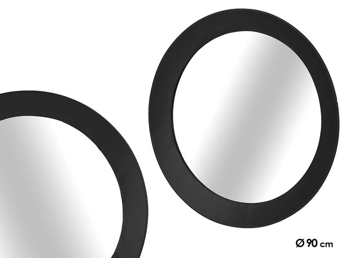 Giftdecor Miroir Rond Noir 90x90 cm Cristal et Métal Giftdecor Miroir Rond Noir 90x90 cm Cristal et Métal