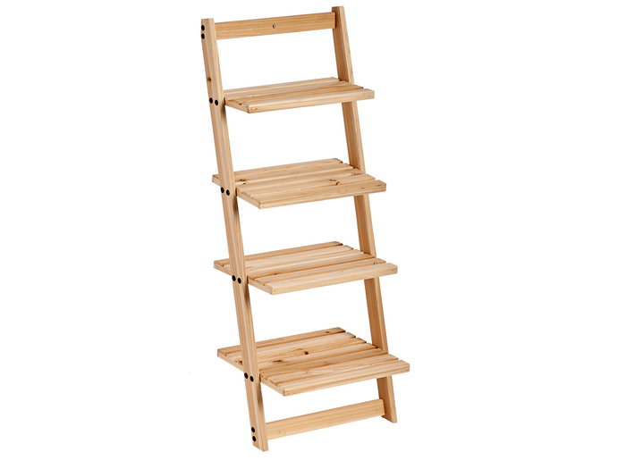 Kipit Étagère 4 Niveaux Naturelle 41x98x27 cm Bois Marron (Set de 6)