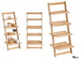 Kipit Étagère 4 Niveaux Naturelle 41x98x27 cm Bois Marron (Set de 6)