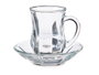 Vivalto Lot de 4 tasses en verre avec soucoupe 125 ml, 14x15x13 cm (Set de 12)