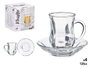 Vivalto Lot de 4 tasses en verre avec soucoupe 125 ml, 14x15x13 cm (Set de 12)
