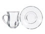 Vivalto Lot de 4 tasses en verre avec soucoupe 125 ml, 14x15x13 cm (Set de 12)