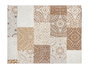Kinvara Nappe en toile anti-taches 140x180 cm motif carreau beige (Set de 6)