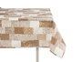 Kinvara Nappe en toile anti-taches 140x180 cm motif carreau beige (Set de 6)