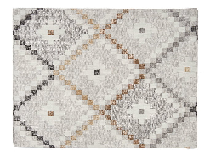 Kinvara Nappe Loneta Antitache 140x180 cm Motif Rombos Beige (Set de 6)