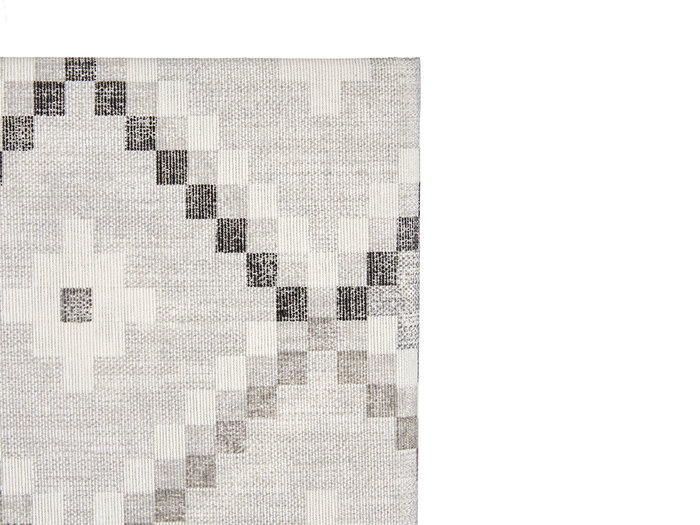 Kinvara Nappe en toile anti-taches 140x180 cm, motif losanges gris (Set de 6)