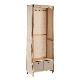 KIPIT Portant en tissu avec 2 tiroirs - Beige
