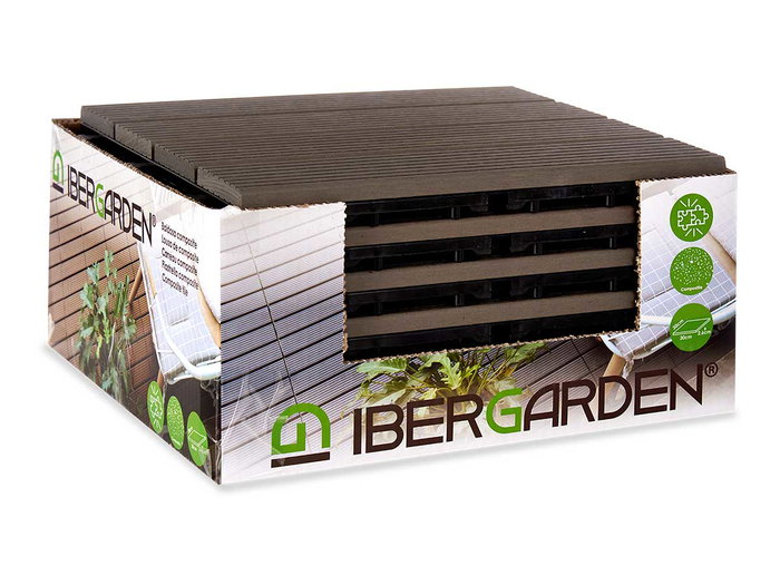 Ibergarden Baldosa Composite Noir WPC 30x2.6x30 cm (Set de 6)