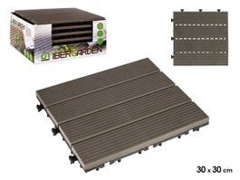 Ibergarden Baldosa Composite Noir WPC 30x2.6x30 cm (Set de 6)