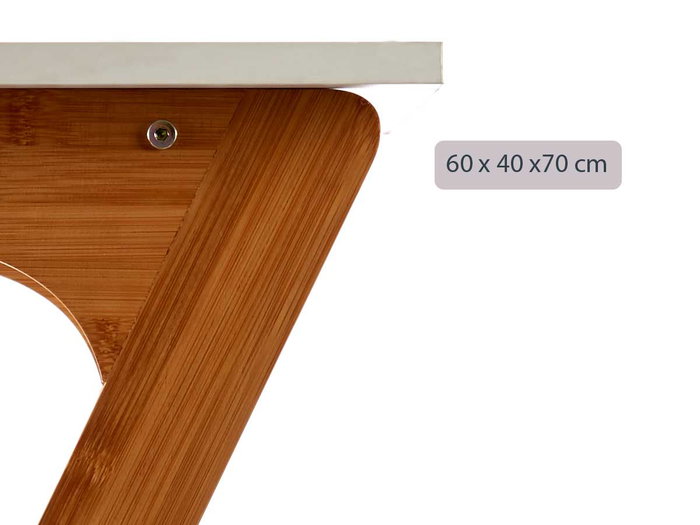 Kinvara Table d'appoint en bambou blanc et naturel 40x68.5x60 cm (Set de 4)