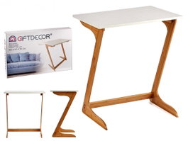 Kinvara Table d'appoint en bambou blanc et naturel 40x68.5x60 cm (Set de 4)