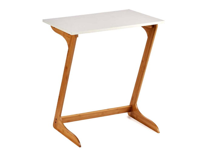 Kinvara Table d'appoint en bambou blanc et naturel 40x68.5x60 cm (Set de 4)