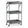 KINVARA Chariot de rangement pliable à 3 niveaux, Gris