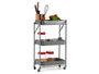 Kinvara Carro pliable 3 niveaux Gris 29x78x45 cm Acier et Plastique