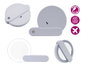 Berilo Miroir de Voyage ABS avec LED et Connecteur USB 9x2x10 cm Blanc (Set de 24)
