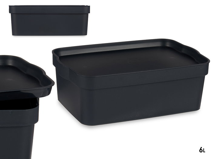 KIPIT Boîte de rangement avec couvercle 6L Anthracite KIPIT Boîte de rangement avec couvercle 6L Anthracite