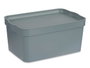Kipit Boîte en plastique avec couvercle 7,5 L gris 21 x 14 x 32 cm (Set de 12)