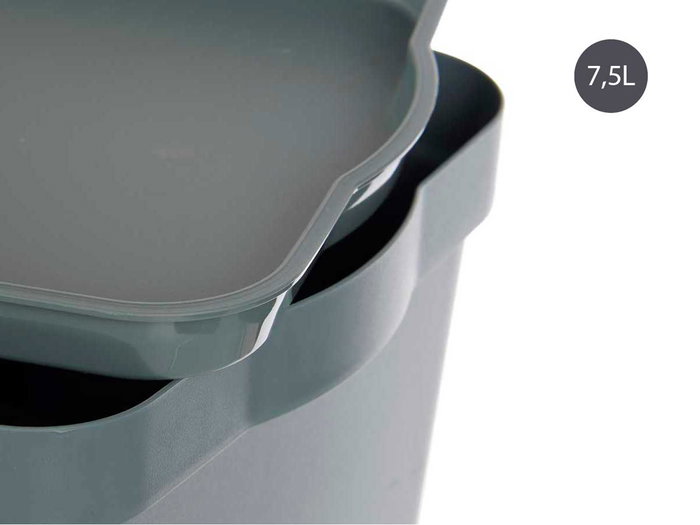 Kipit Boîte en plastique avec couvercle 7,5 L gris 21 x 14 x 32 cm (Set de 12) Kipit Boîte en plastique avec couvercle 7,5 L gris 21 x 14 x 32 cm (Set de 12)