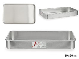 Kinvara Lot de 2 Rustideres en Aluminium 50x30 cm - Argent - Compatible Four et Lave-Vaisselle (Set de 12)