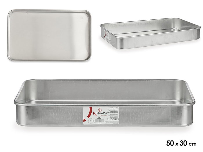 Kinvara Lot de 2 Rustideres en Aluminium 50x30 cm - Argent - Compatible Four et Lave-Vaisselle (Set de 12) Kinvara Lot de 2 Rustideres en Aluminium 50x30 cm - Argent - Compatible Four et Lave-Vaisselle (Set de 12)