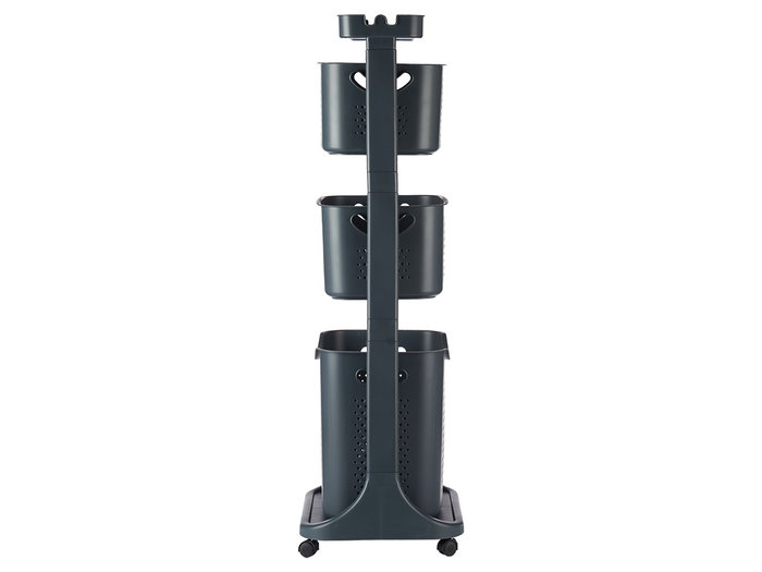 Kipit Armoire en plastique 3 niveaux avec roues anthracite 33x112x43 cm