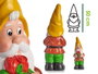Ibergarden Nain de Jardin en Céramique 50 cm Couleurs Vives (Assorti) (Set de 4)