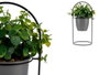 Ibergarden Plante Feuille Ronde Base Métal Gris Plastique Vert Noir 21x30x21 cm (Set de 8)