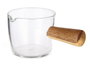 Vivalto Cazo en verre borosilicate 100 ml avec manche en bois marron 6,5x5x10,5 cm (Set de 12)