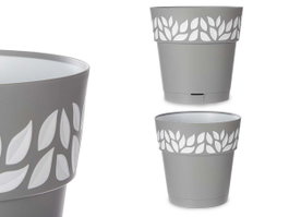 Stefanplast Maceta Plastique 25 cm Cloe Gris 7,5 L avec Réservoir d'Eau (Set de 6)