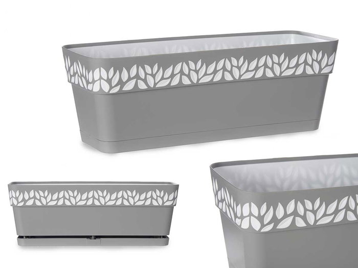 Stefanplast Jardinière Cloe Gris 50 cm Plastique avec Réservoir d'Eau (Set de 12) Stefanplast Jardinière Cloe Gris 50 cm Plastique avec Réservoir d'Eau (Set de 12)