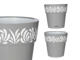 Stefanplast Pot de Fleurs en Plastique 25 cm Gaia Gris avec Réserve d'Eau (Set de 6)