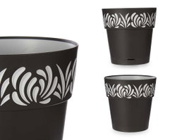 Stefanplast Pot de Fleurs Plastique 30 cm Gaia Gris Anthracite avec Réservoir d'Eau 11,8 L (Set de 6)
