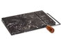 Kinvara Table à découper fromage marbre noir 21 x 2,5 x 24 cm avec bois d'acacia (Set de 8)