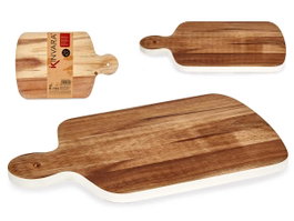 Kinvara Planche à Découper en Bois Acacia avec Bord Blanc 40 x 25,7 cm (Set de 12)