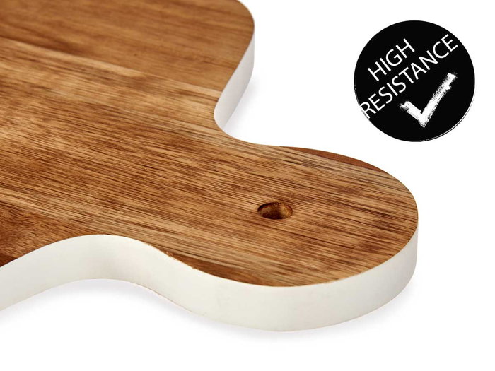 Kinvara Planche à Découper en Bois Acacia avec Bord Blanc 40 x 25,7 cm (Set de 12)