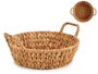 Giftdecor Centre de table rond en paille haut avec anses 39,5x35x16,5 cm Jacinthe d'eau et métal Marron (Set de 12)