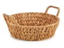 Giftdecor Centre de table rond en paille haut avec anses 39,5x35x16,5 cm Jacinthe d'eau et métal Marron (Set de 12)