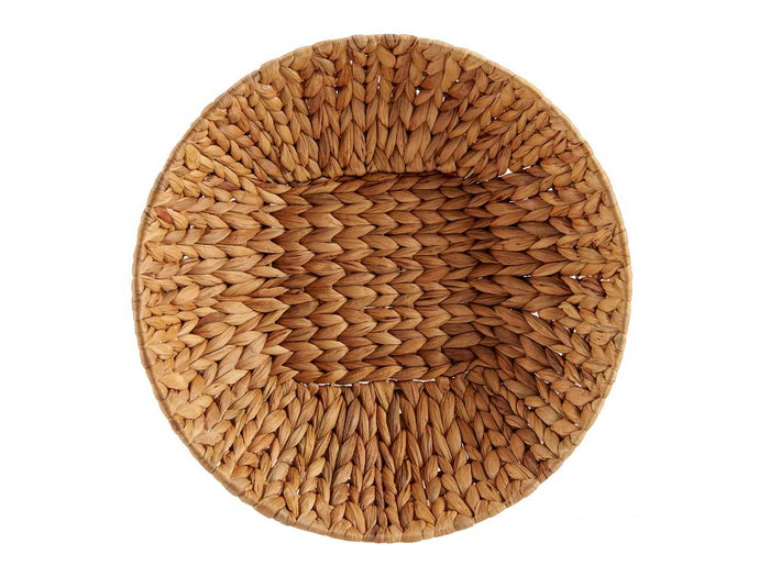 Giftdecor Centre de table rond en paille de jacinthe aquatique et métal marron 34 x 9 x 34 cm (Set de 12)
