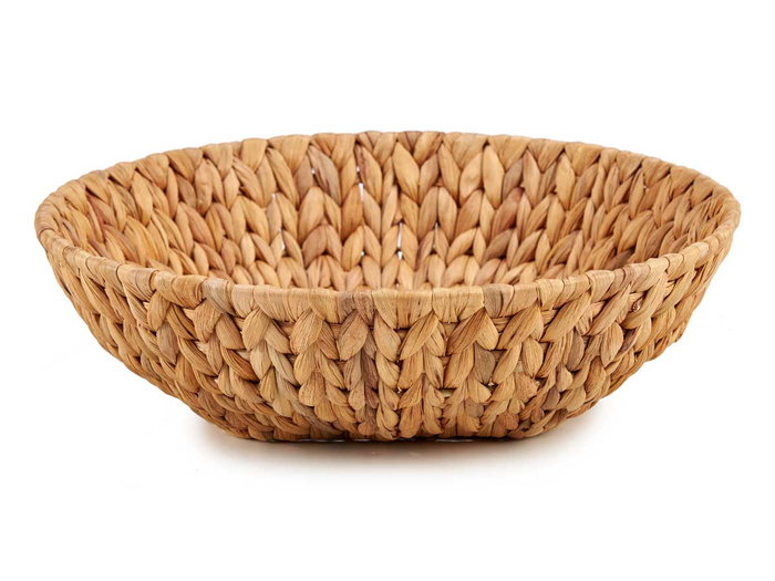 Giftdecor Centre de table rond en paille de jacinthe aquatique et métal marron 34 x 9 x 34 cm (Set de 12)