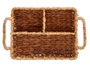 GIFTDECOR Organisateur rectangulaire en paille avec 3 compartiments Marron