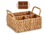 GIFTDECOR Organisateur rectangulaire en paille avec 3 compartiments Marron
