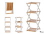 Giftdecor Étagère Pliante Bambou Blanc Quadruple 32 x 39 x 96 cm (Set de 6)