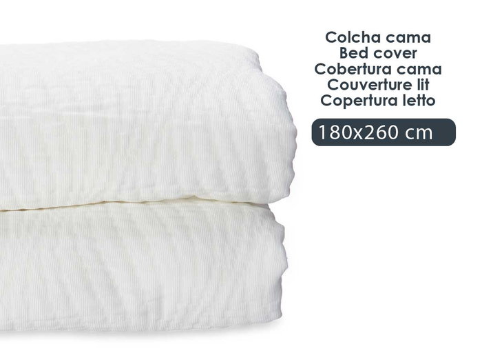Giftdecor Colcha de cama Agua Blanc 180x260 cm 255 g/m² (Set de 4)